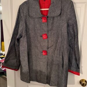 Painted Pony Black and Red Women's Jacket XL length 33” from back of neck